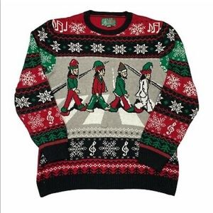 Ugly Christmas Sweater Beatles Abbey Road Light Up